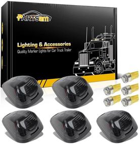 img 4 attached to 🚗 Partsam 5X Дымчатый маркер для крыши + 5X оранжевых светодиодных ламп T10 (сборка) Совместим с E150 E250 E350 E450 F150 F250 F350 F450 F550 Super Duty с фонарями на крыше (1999-2016)
