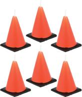 🚧 under construction cone-shaped molded candles - pack of 6 by creative converting logo