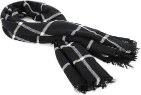 img 2 attached to 🧣 Women's Oversized Blanket Scarf - Century Star Thick Tartan Shawl, Soft & Warm, Classic Plaid Design