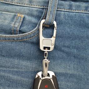 img 2 attached to INFIPAR Sturdy Car Key Fob Key Chain: Metal Heavy Duty 🔑 Holder with 360° Rotatable Design for Men and Women - 2 Pack Silver