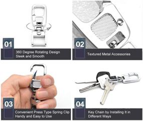 img 1 attached to INFIPAR Sturdy Car Key Fob Key Chain: Metal Heavy Duty 🔑 Holder with 360° Rotatable Design for Men and Women - 2 Pack Silver