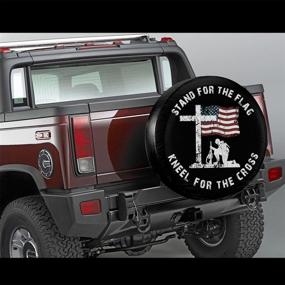 img 3 attached to 🏁 YZ-MAMU Spare Tire Cover Stand: Dust-Proof Flag Kneel for Cross - Perfect for Jeep, Trailer, RV, SUV, Truck, Camper - Travel Trailer Accessories+