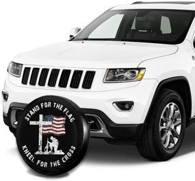 img 1 attached to 🏁 YZ-MAMU Spare Tire Cover Stand: Dust-Proof Flag Kneel for Cross - Perfect for Jeep, Trailer, RV, SUV, Truck, Camper - Travel Trailer Accessories+