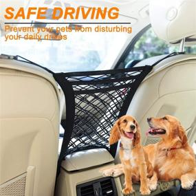 img 2 attached to 🐶 TIANFAN Dog Car Barrier - Pet Car Net Barrier Auto Safety Mesh Organizer - Adjustable Dog Barrier for Cars & SUVs - Driving Safely with Kids & Pets