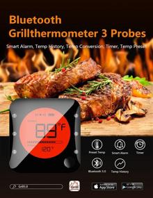  BFOUR Meat Thermometer Wireless Bluetooth, LCD Digital Meat  Thermometer with Dual Probe, Wireless Remote BBQ Thermometer for Smoker  Kitchen Cooking Grill Thermometer Timer for Grilling BBQ Oven: Home &  Kitchen