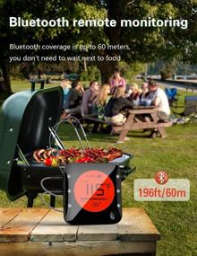 img 3 attached to 🔥 BFOUR Bluetooth Meat Thermometer with 3 Probes - Wireless Grill Thermometer, Premium Digital Instant Read Food Thermometer with Timer Alarm - Ideal for Smoker, Grill, Oven, Kitchen, Cooking, BBQ