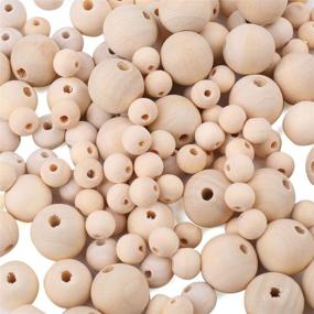 img 4 attached to Foraineam Wooden Beads Set - 700 Pieces of Natural Round Wood Beads in Multiple Sizes for Crafting and Jewelry Making