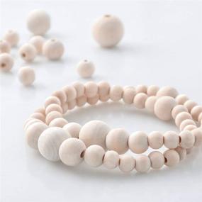 img 1 attached to Foraineam Wooden Beads Set - 700 Pieces of Natural Round Wood Beads in Multiple Sizes for Crafting and Jewelry Making