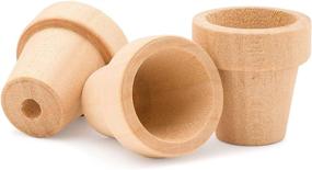 img 4 attached to 🌸 24 Pack of Unfinished Wood Flower Pots by Woodpeckers - 1.5" Tall, 1.625" Wide at Opening
