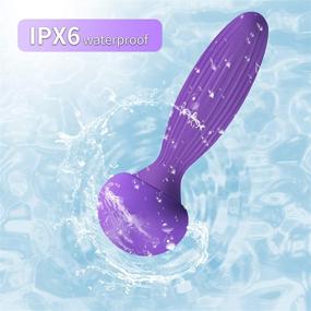 img 2 attached to 💜 Ultimate Purple Mini Mushroom Wand Massager: 7 Vibration Modes, Rechargeable, Waterproof for Back, Neck, and Tension Relief