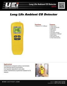 img 1 attached to UEi Test Instruments CO71A Handheld Digital Carbon Monoxide Detector, Portable CO Meter with 0-999ppm Range, Visual and Audible Alerts, CO Monitor Tester + Battery Included