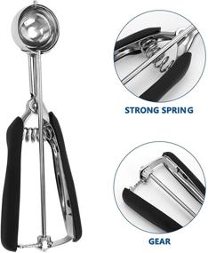 img 2 attached to 🍪 Set of 3 Cookie Scoops for Baking, Trigger Ice Cream Scooper, 1 Tbsp/ 2 Tbsp/ 3Tbsp Cookie Dough Scoop - High-Quality 18/8 Stainless Steel