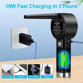 img 1 attached to 💨 Cordless Air Duster and Vacuum - KEYNICE 2-in-1 Dust Cleaner, 6000mAh Battery, 10W Fast Charging, Powerful 36000 RPM, Electric Air Blower for Cleaning Dust Crumbs Computer - Replaces Compressed Air Can