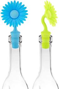 img 3 attached to 🏡 Southern Homewares Flower Bottle Stoppers 4 Pack Silicone Cork - Unique White Elephant Novelty Gift for Wine Enthusiasts