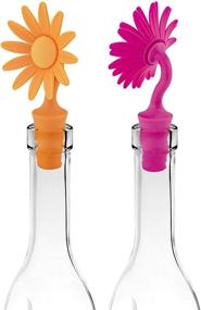 img 2 attached to 🏡 Southern Homewares Flower Bottle Stoppers 4 Pack Silicone Cork - Unique White Elephant Novelty Gift for Wine Enthusiasts