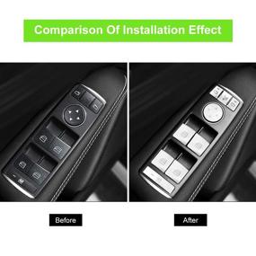 img 2 attached to 🚘 ALAVENTE Mercedes Benz Window Glass Lift Button Trim Cover Sticker - A/B/C(W204)/E(W212)/GLA/CLA/GLK/GL/ML/GLE Class - Set of 14 Pieces