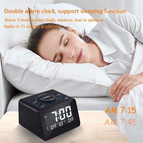 img 2 attached to ⏰ Horologe Digital Alarm Clock Radio: Dual Alarm, FM Radio, Preset, Dimmer, Temperature Display & More!