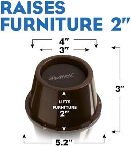 img 2 attached to 🛏️ Slipstick CB654 2" Furniture Bed Risers, Adds 2-Inch Height to Heavy Furniture or Beds (Set of 4) - Supports Up to 2,000 lbs