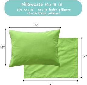 img 1 attached to 👶 Gina Era Toddler Pillowcase (2 Pack) - 100% Cotton, Size: 14x19 inch - Fits Kids Pillows 13x18 or 12x16 - Machine Washable (Green)