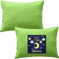 👶 gina era toddler pillowcase (2 pack) - 100% cotton, size: 14x19 inch - fits kids pillows 13x18 or 12x16 - machine washable (green) logo