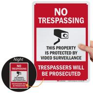 no trespassing video surveillance sign logo