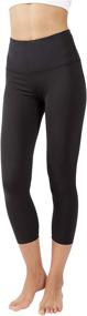 img 4 attached to Yogalicious High Waist Ultra Soft Lightweight Capris - Premium High Rise Yoga Pants