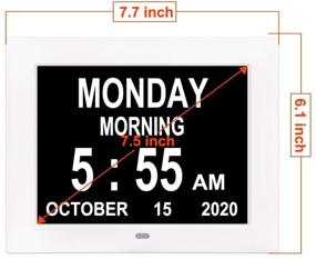 img 3 attached to 🕒 2021 Newest Version | Digital Day Clocks with 8 Alarms, Auto-Dimming, Extra Large Day and Date Calendar | Dementia Clocks for Seniors, Elderly, Vision Impaired, Memory Loss