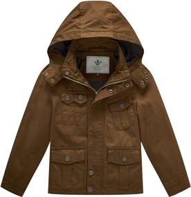 img 4 attached to WenVen Girls Cotton Jackets Removable Boys' Clothing for Jackets & Coats