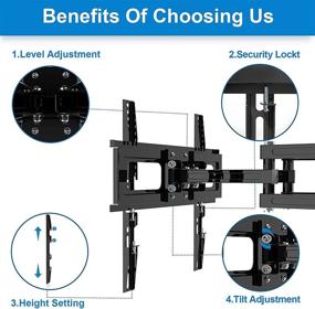 img 1 attached to 📺 KDG Full Motion TV Wall Mount Bracket for 32-65 Inch Flat & Curved TVs - Dual Swivel Articulating Arms, Tilt and Extension - VESA 400x400mm, 121lbs Capacity