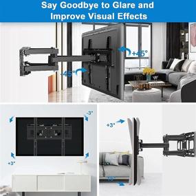 img 3 attached to 📺 KDG Full Motion TV Wall Mount Bracket for 32-65 Inch Flat & Curved TVs - Dual Swivel Articulating Arms, Tilt and Extension - VESA 400x400mm, 121lbs Capacity