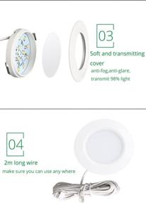 img 2 attached to 2pcs/Lots Dimmable LED Puck/Under Cabinet Light: Recessed 3w DC 12v, Pure White or Warm White