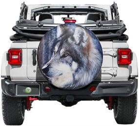 img 2 attached to 🐺 Sofu Spare Tire Cover – Waterproof & Dust-Proof Wolf PVC Leather Wheel Cover (17" for Diameter 31"-33") - Universal Fit for Jeep, Trailer, RV, SUV, Camper, and Vehicle