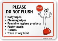 🚽 enhance hygiene with smartsign please flush wipes plastic - stay clean & convenient! logo