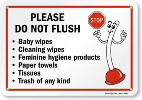 img 4 attached to 🚽 Enhance Hygiene with SmartSign Please Flush Wipes Plastic - Stay Clean & Convenient!