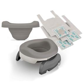 img 1 attached to 🚽 Kalencom Potette Plus Potty Value Pack: 2-in-1 Portable Potty and Reusable Collapsible Liner - Ideal for Home Use (White/Gray)