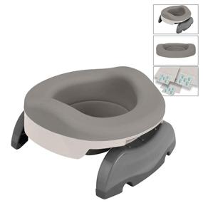 img 3 attached to 🚽 Kalencom Potette Plus Potty Value Pack: 2-in-1 Portable Potty and Reusable Collapsible Liner - Ideal for Home Use (White/Gray)