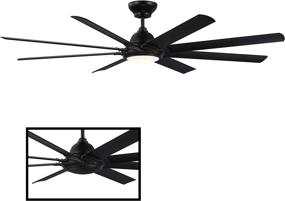 img 2 attached to 🌀 Hydra Smart Ceiling Fan 80in Matte Black 8-Blade – Indoor and Outdoor, with 3000K LED Light Kit and Wall Control