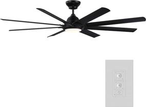 img 3 attached to 🌀 Hydra Smart Ceiling Fan 80in Matte Black 8-Blade – Indoor and Outdoor, with 3000K LED Light Kit and Wall Control