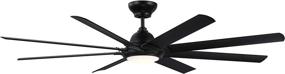 img 4 attached to 🌀 Hydra Smart Ceiling Fan 80in Matte Black 8-Blade – Indoor and Outdoor, with 3000K LED Light Kit and Wall Control