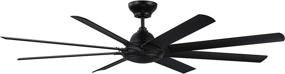 img 1 attached to 🌀 Hydra Smart Ceiling Fan 80in Matte Black 8-Blade – Indoor and Outdoor, with 3000K LED Light Kit and Wall Control