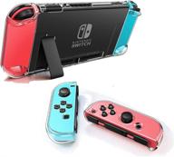 crystal clear dockable case for nintendo switch, vanjunn 3-in-1 protective cover with clear grip, shock-absorption, and anti-scratch design for nintendo switch and joy-con controller logo