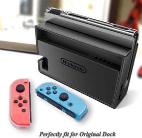 img 2 attached to Crystal Clear Dockable Case for Nintendo Switch, VANJUNN 3-in-1 Protective Cover with Clear Grip, Shock-Absorption, and Anti-Scratch Design for Nintendo Switch and Joy-Con Controller