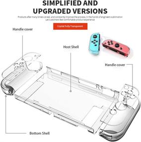 img 3 attached to Crystal Clear Dockable Case for Nintendo Switch, VANJUNN 3-in-1 Protective Cover with Clear Grip, Shock-Absorption, and Anti-Scratch Design for Nintendo Switch and Joy-Con Controller