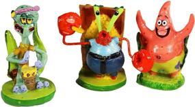 img 2 attached to 🐠 Penn-Plax Spongebob 6 Piece Mini Aquarium Ornament Set - Officially Licensed, Ideal for Saltwater and Freshwater Tanks, Model: SBR1A