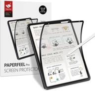 🔒 защитная пленка bersem paperfeel pro для ipad pro 12,9 дюйма (2021/2020/2018) - съемная, многоразовая, антибликовая, сине-фильтрующая, противотуманная, антиотпечатков и разводов - черный. логотип