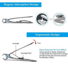 img 1 attached to 💅 Stainless Steel Nail Clippers for Thick Nails – Wide Jaw Opening, Oversized Fingernail and Toenail Clippers with Nail File, Ideal for Men and Seniors – Available in 2 Sizes (Sliver)