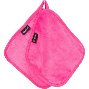img 2 attached to ELUME Velvety Soft Makeup Remover Face Cloths for Gentle Cosmetic 🧖 Removal and Skin Cleansing, Includes Small Zip Travel Pouch, 2 Pack (Pink)