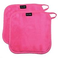 elume velvety soft makeup remover face cloths for gentle cosmetic 🧖 removal and skin cleansing, includes small zip travel pouch, 2 pack (pink) logo