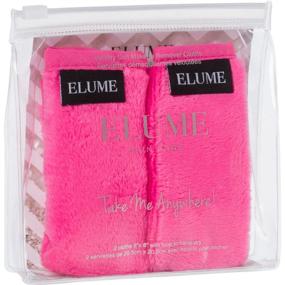 img 1 attached to ELUME Velvety Soft Makeup Remover Face Cloths for Gentle Cosmetic 🧖 Removal and Skin Cleansing, Includes Small Zip Travel Pouch, 2 Pack (Pink)