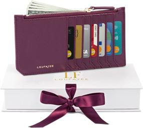 img 4 attached to 💼 Loufayee Women's UltraSlim Wallet - Zipped Pocket Small Wallet - Chic RFID Credit Card Holder